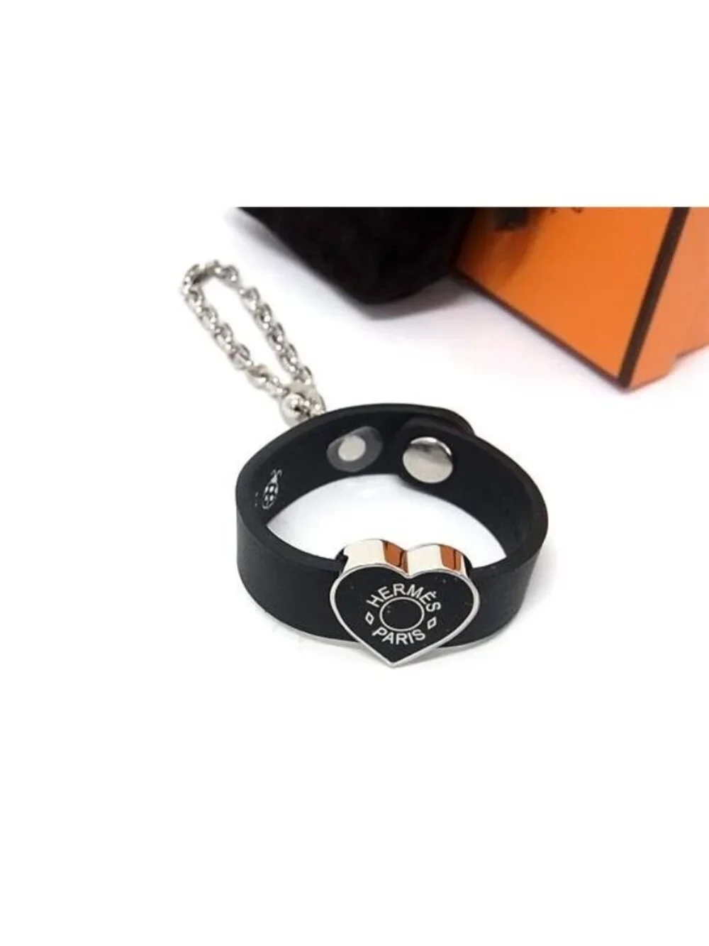 Hermes Leather Silver Glove Holder Black Gloves